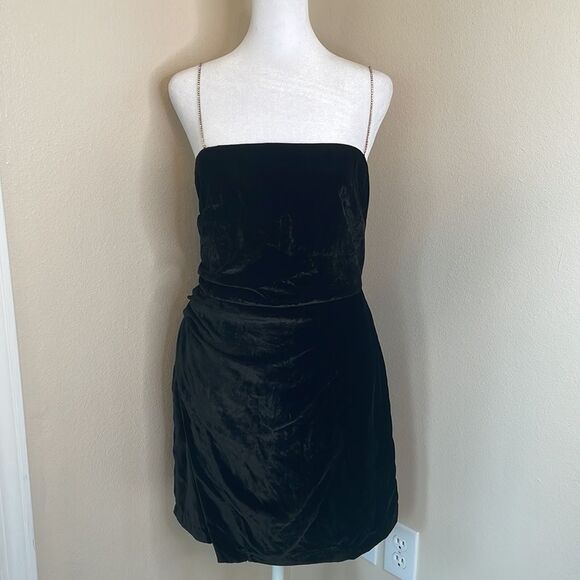 House of Harlow 1960 black velvet mini dress nwt - Picture 2 of 9